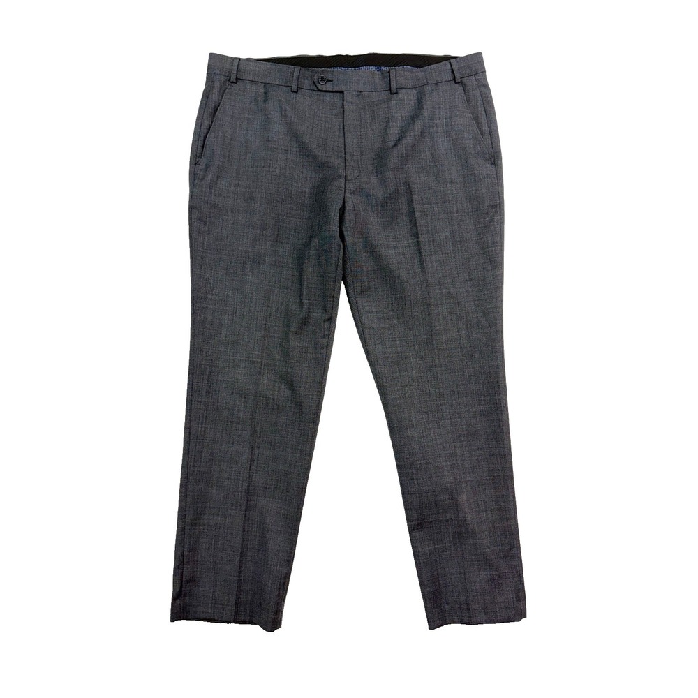 Ralph‎ Lauren 40x30 Gray Dress Pants Trousers Flat Front Wool Natural Stretch
